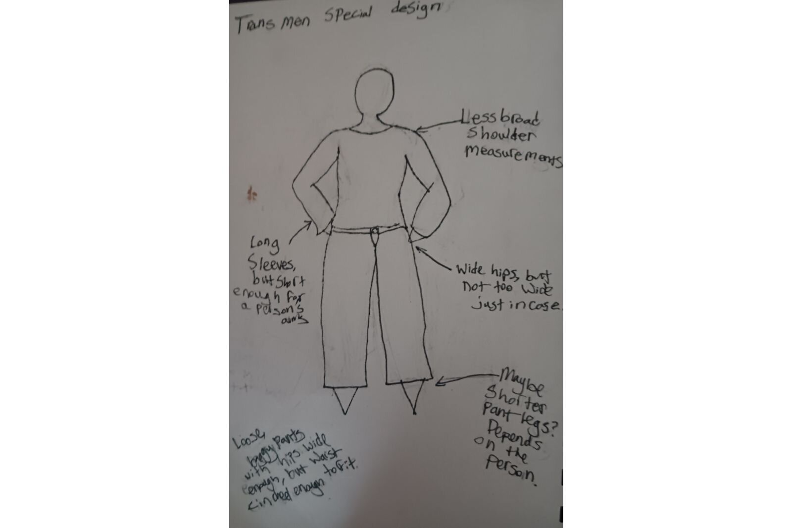 This trans man dress was designed by Lila McCarthy to fit different body types.