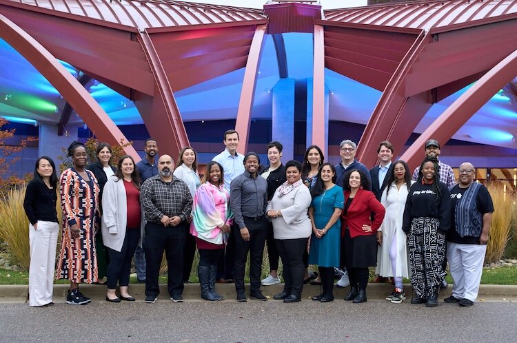Reggie LeGrand with Class three Community Leadership Network fellows at the program’s final session in Detroit in March 2025.