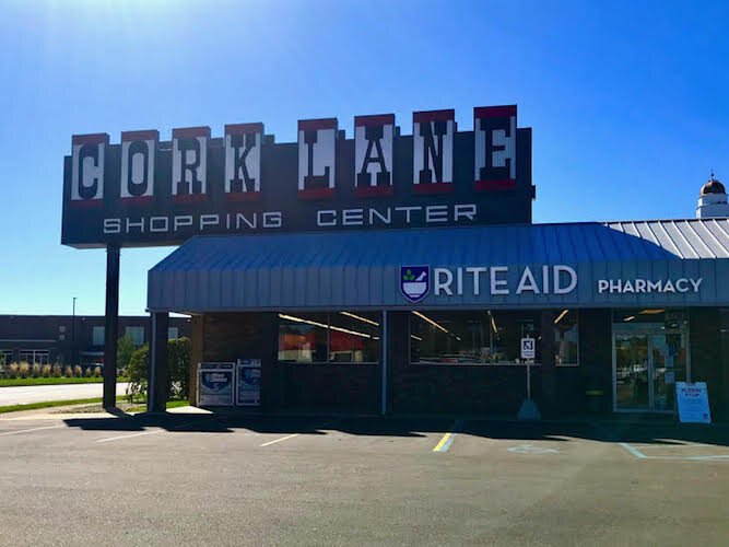 Cork Lane Shopping Center opened in 1953 and is considered the first suburban shopping center in Kalamazoo.