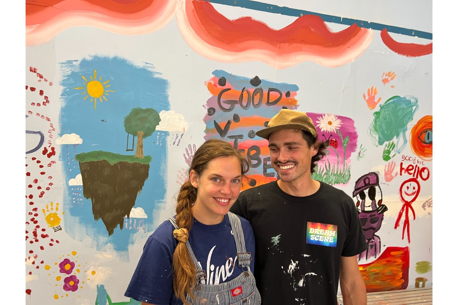 Roeder, and Vasilauskas are ready to put the finishing touches on the mural at the Kalamazoo Youth Development Center. 