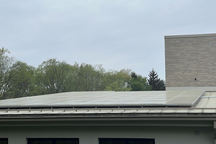 Solar panels installed at People’s Church of Kalamazoo, Michigan, a Unitarian Universalist Society. People’s Church has reduced their emissions by 20% after 4 years.