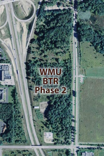 An aerial view of the second BTR park for WMU