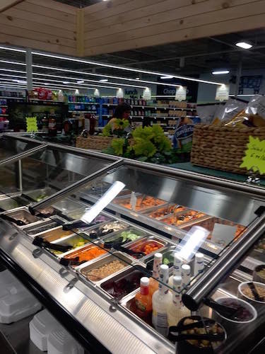 A ready made dinner at the salad bar at Midtown Fresh.