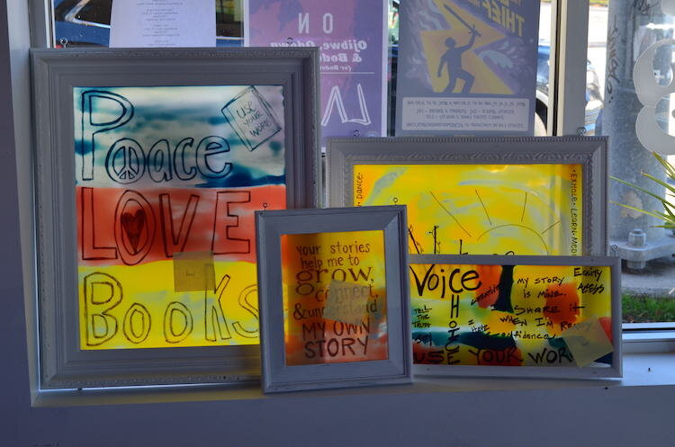 Some of the bright decorations at RAWK.