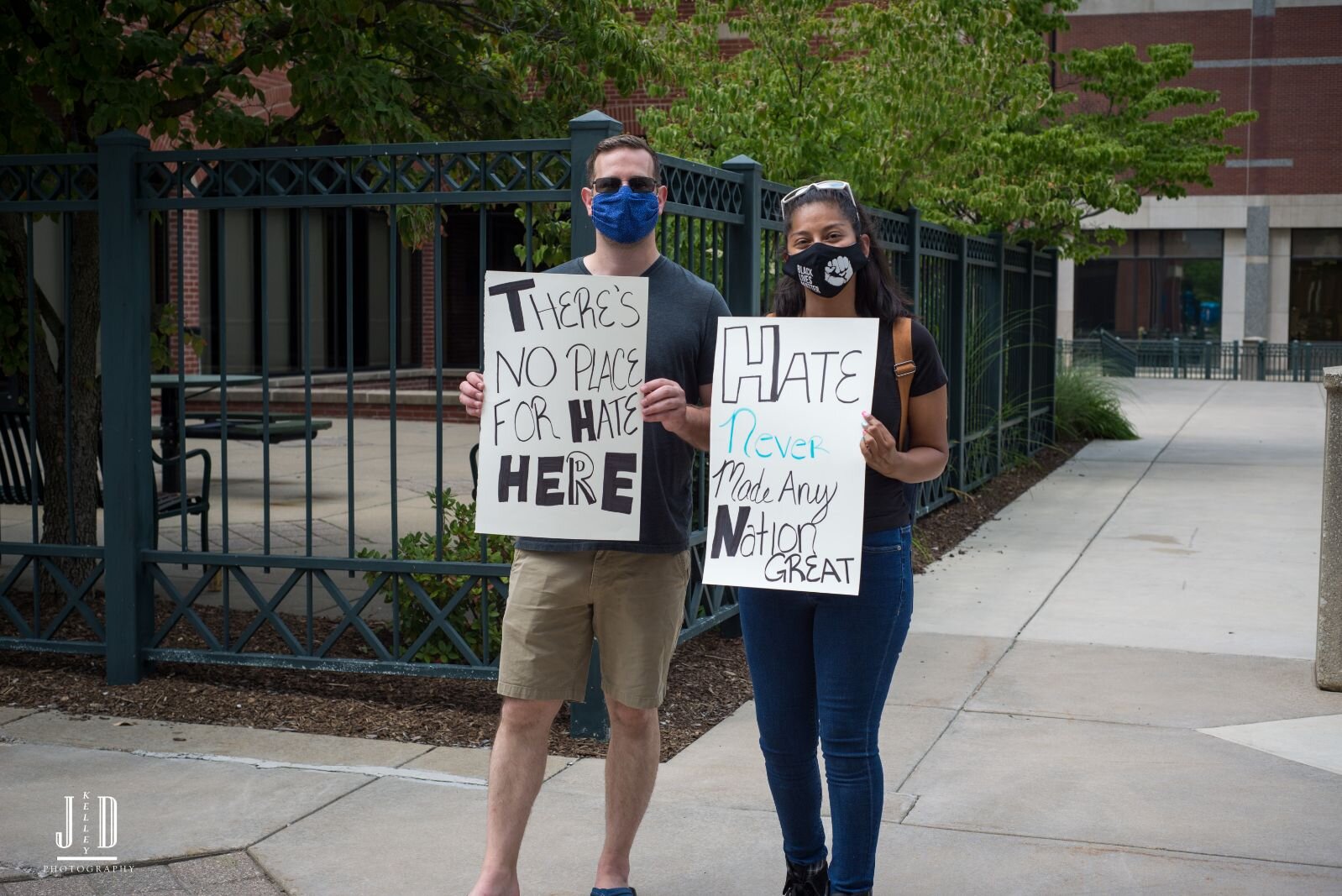 Counter-protesters at Saturday’s Proud Boys protest included a diverse mix with people from a wide age range and many backgrounds.