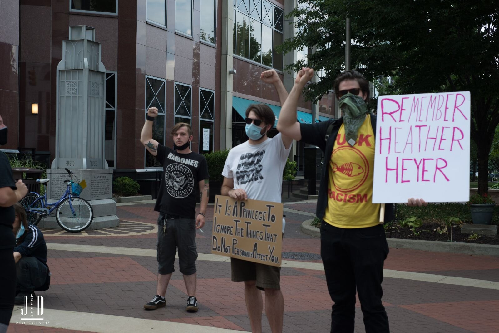 Counter-protesters at Saturday’s Proud Boys protest included a diverse mix with people from a wide age range and many backgrounds.