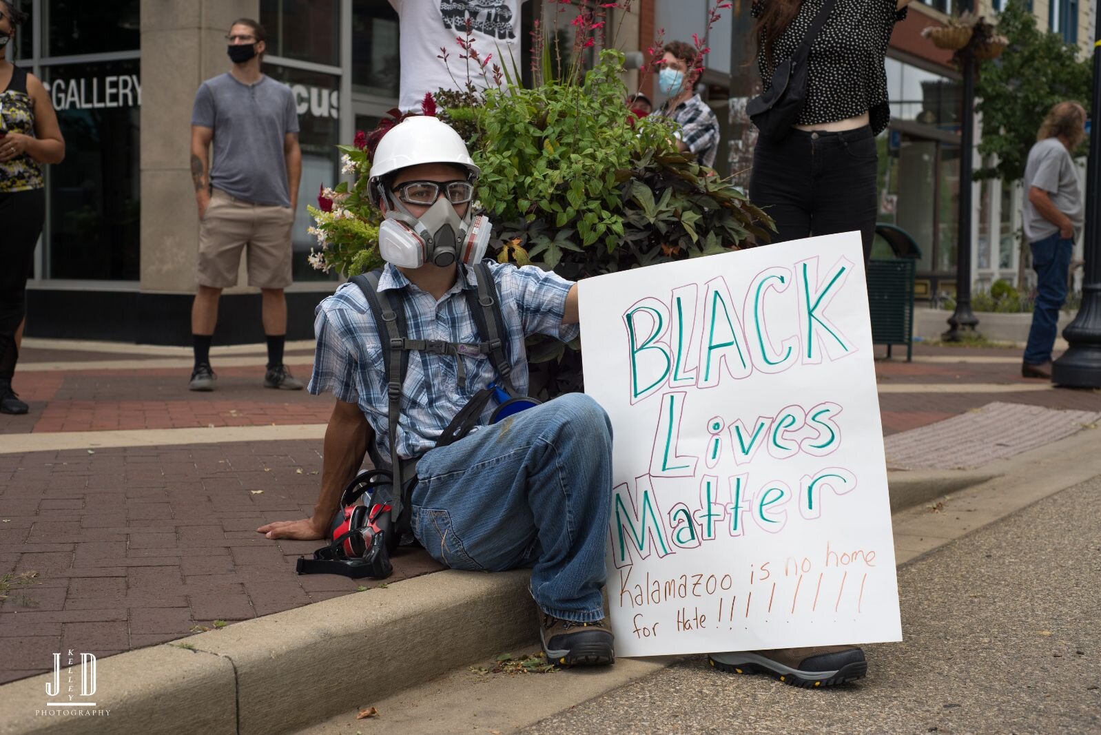 Counter-protesters at Saturday’s Proud Boys protest included a diverse mix with people from a wide age range and many backgrounds.