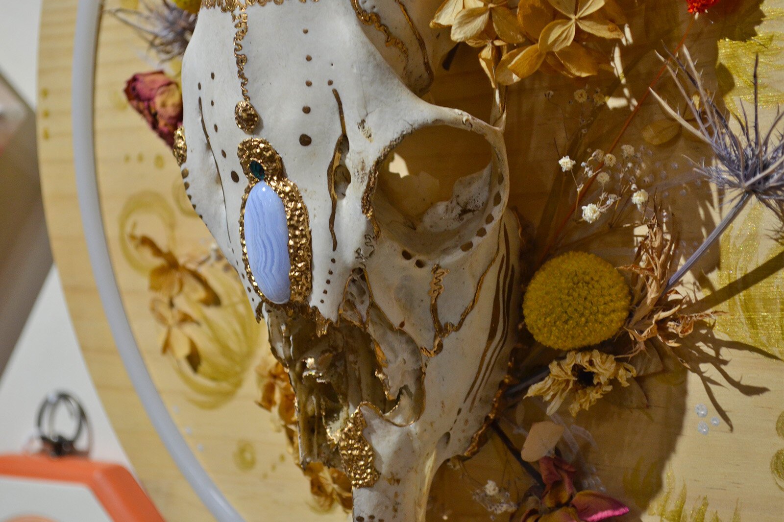 TSC founder Val Birch also had artwork on display, including this painted animal skull from the Other Curiosities shop.
