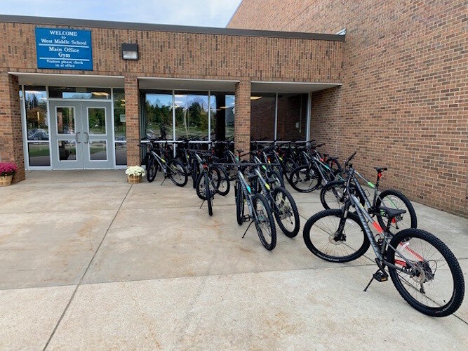 The Portage West Middle School bike fleet currently stands at 27 bikes. The goal is to reach a fleet size of 40-50 bikes in order to greatly reduce the need to share bikes during class. 