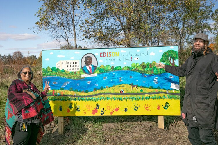 The Literacy Trail mural honors Kalamazoo architect Albert White.