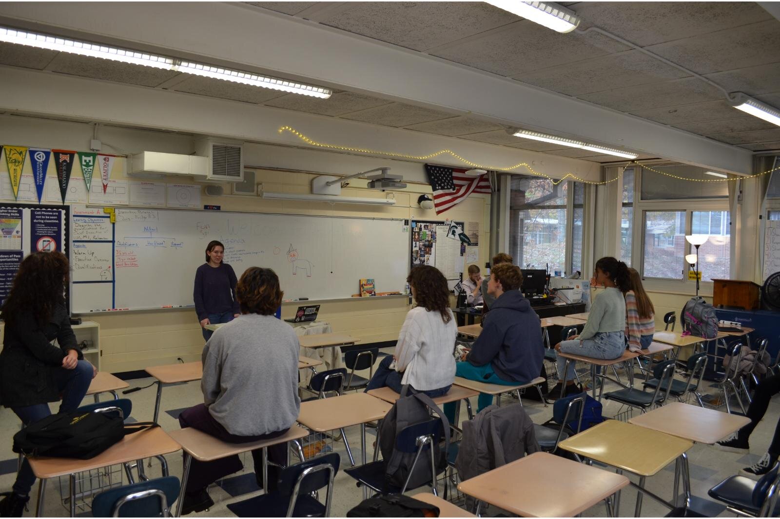 A recent Young Democrats meeting at Loy Norrix High School