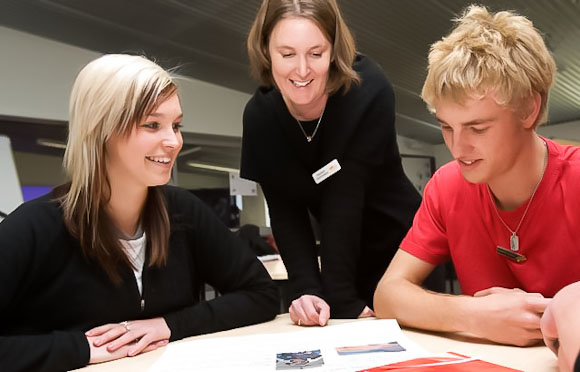 Teacher and students