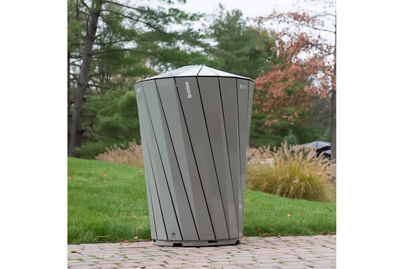 Landscape Forms recycling and trash receptacles