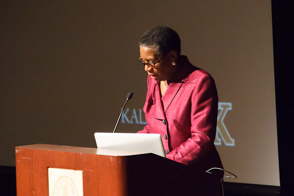 Eileen Wilson-Oyelaran announced retirement at All School meeting