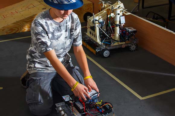 Cody Flatt with robot