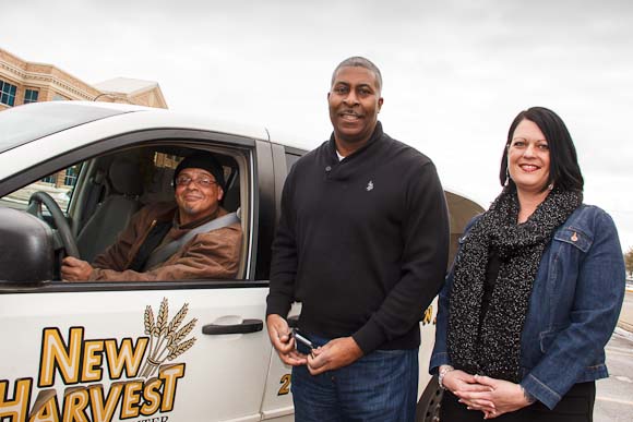 Driver Harry Gamble, Reverand Ivan Lee and Sheri Harris, Jonah President