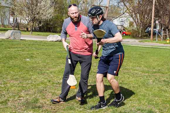 Mike Jones (left) and Sean Martyn demonstrate moves