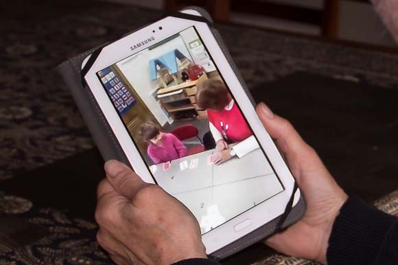 Parents can view videos at home on their tablets
