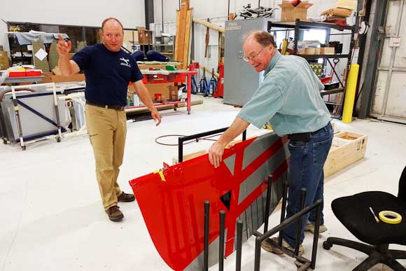 Peter with Greg Jones Aircraft Assembly Technician (right)