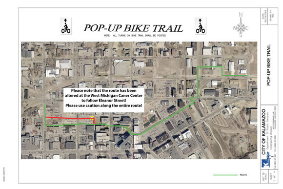 Route for pop up bike lanes