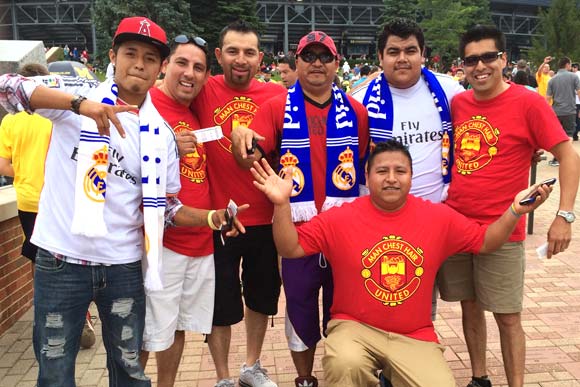 father's group at the Ann Arbor stadium soccer game