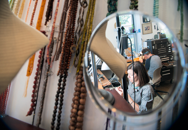 Kara and Daniel hard at work in their studio space on Willard Street in downtown Kalamazoo.