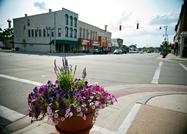 Intersection of Michigan Avenue and Kalamazoo Street.