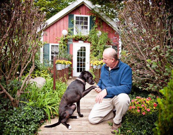 Curtis Whitaker and his dog Bo.