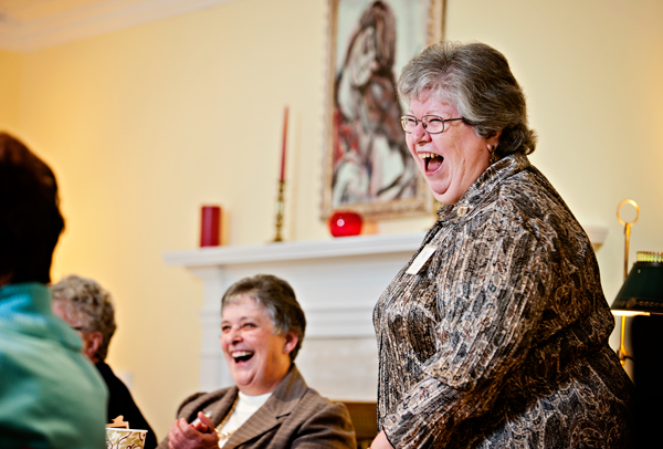 Alonna Ruger enjoys running a recent meeting of Women Who Care.