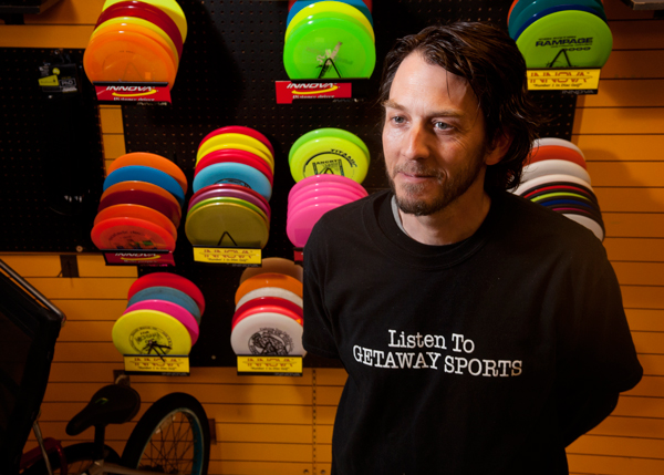 Chad Curtis, co-owner of Getaway Sports in Battle Creek, Michigan. 
