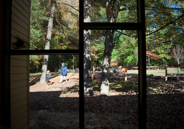 The Nature’s Way Preschool is surrounded by forest where the kids play on a natural playground. 