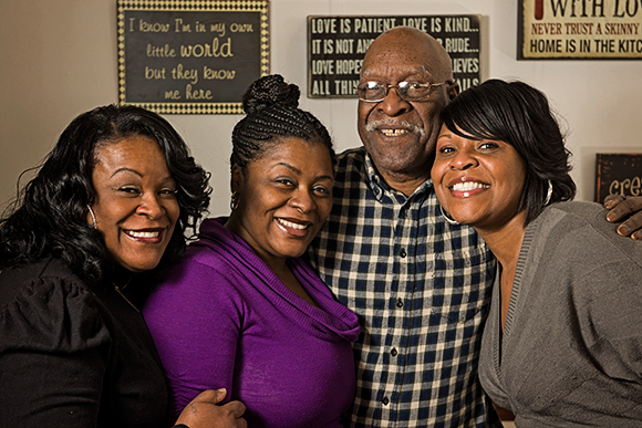 The Sisters with Granddad Leroy Williams