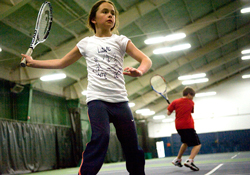 Kids practice tennis at the YMCA in Kalamazoo / photos by Erik Holladay
