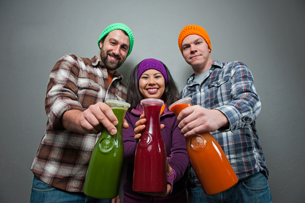 Josiah Doyle, left, Toyo Ohtsuka, and Scott Parker are Juicy Leaf