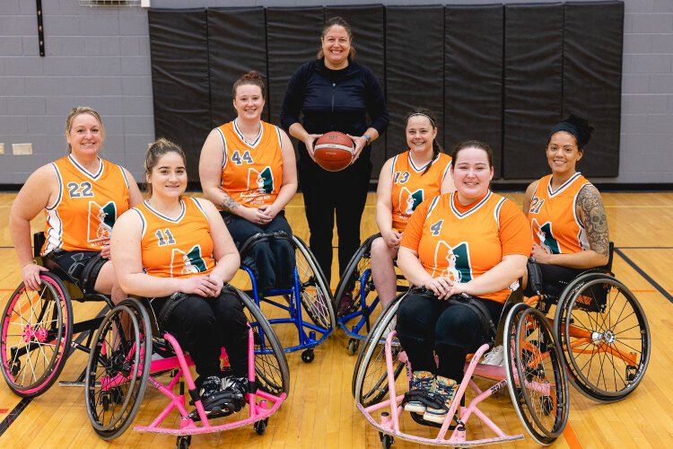 The Mary Free Bed women's wheelchair basketball team