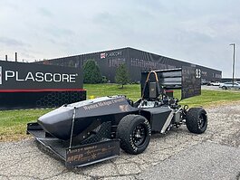 The Bronco Racing team stopped in Zeeland to visit gold-level sponsor Plascore. 