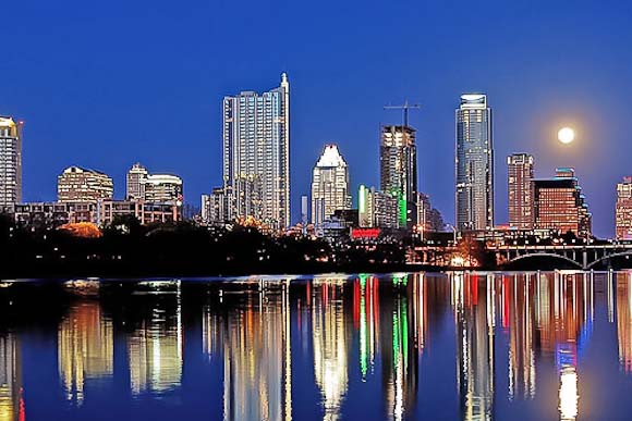 Austin skyline from Lou Neff Point