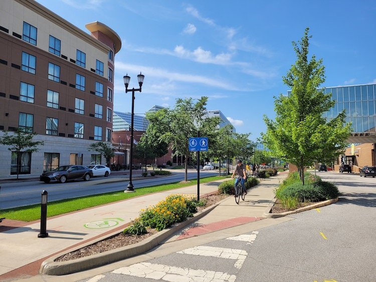 South Bend's MLK Boulevard before two-way conversion