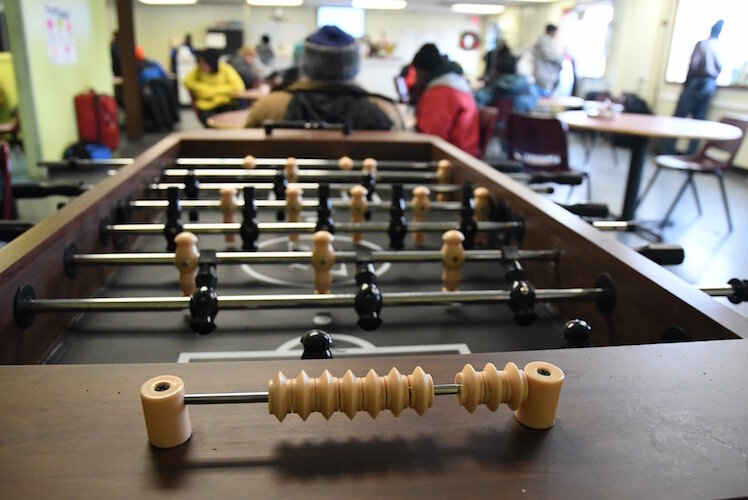 Scene inside the SHARE Center, a drop-in center for homeless people near downtown Battle Creek.