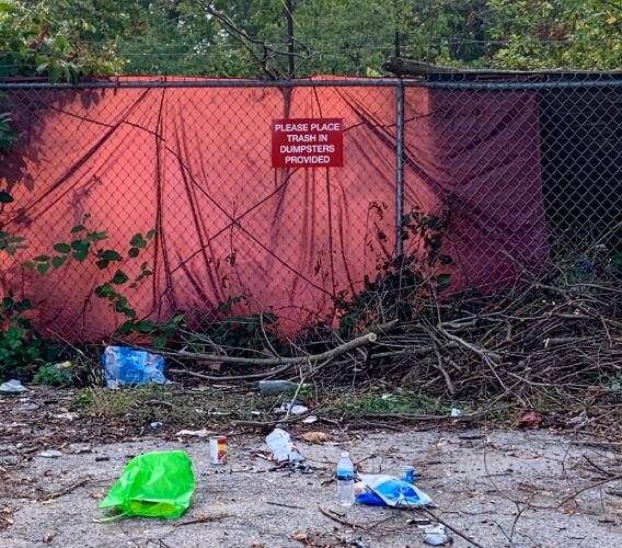 The Ampersee/Hotop Avenue encampment just east of downtown Kalamazoo seen Tuesday, Oct. 6, before the camp was closed. KDPS estimated there were 50 people in the camp at the time versus 150 last Wednesday when the camp originally was to shut down.