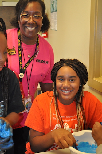 Gwendolyn Hooker started JABS with her granddaughters, Jade and Justyce Calvert (pictured here), who was bullied at school.