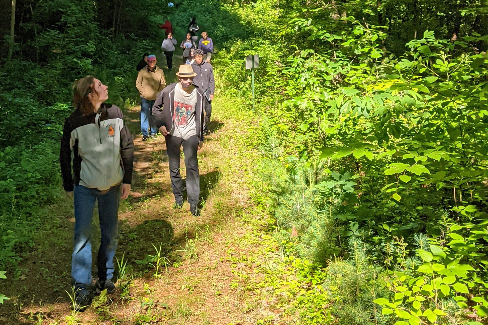 Allegan Public School students look for birds on the 140 acre Armintrout-Milbocker Nature Preserve, the latest piece of land preserved by the Southwest Michigan Land Conservan