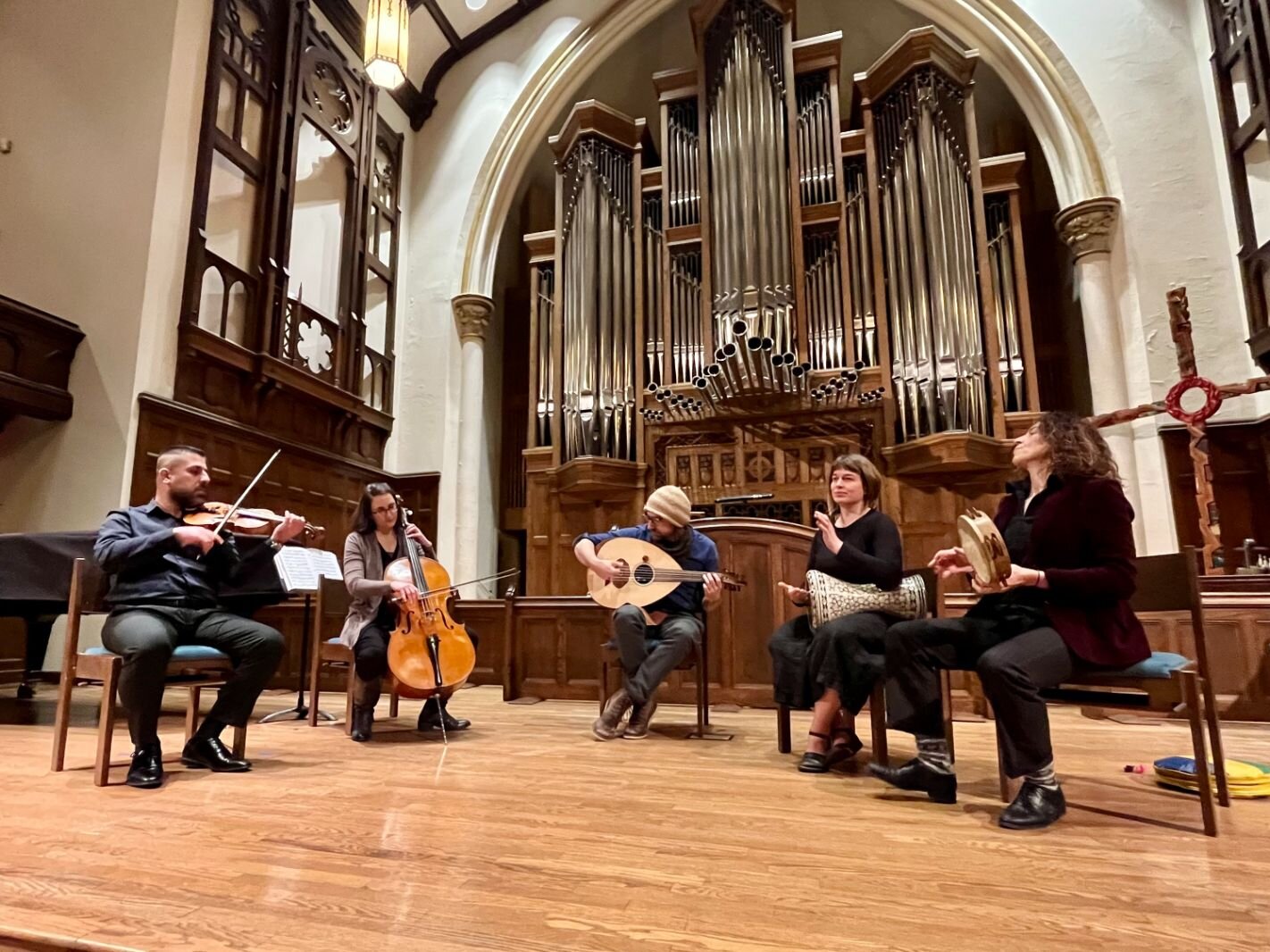 Kalamazoo’s Bahar Ensemble, which performs Middle Eastern music, performed at Kalamazoo’s 2022 New Year’s Fest.