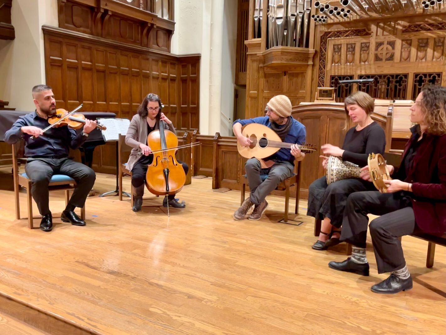 Kalamazoo’s Bahar Ensemble, which performs Middle Eastern music, performed at Kalamazoo’s 2022 New Year’s Fest.