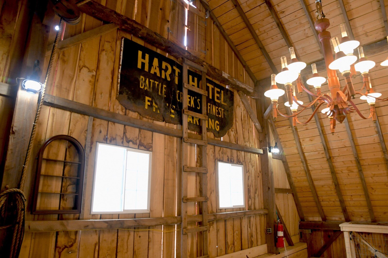 Interior views of the barn at Peaceful Valley Farm.