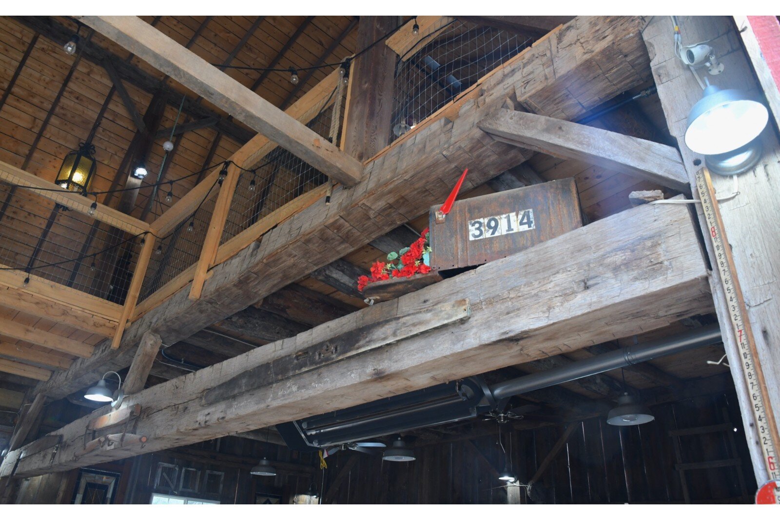 Interior views of the barn at Peaceful Valley Farm.