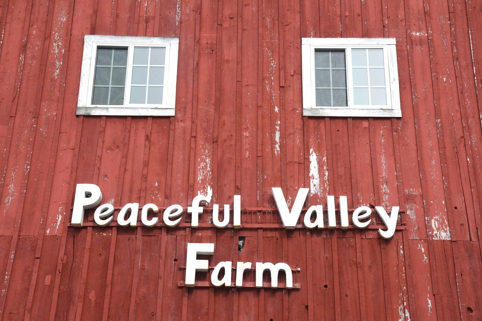 A view of the exterior of the barn that A. J. Jones moved several years ago.