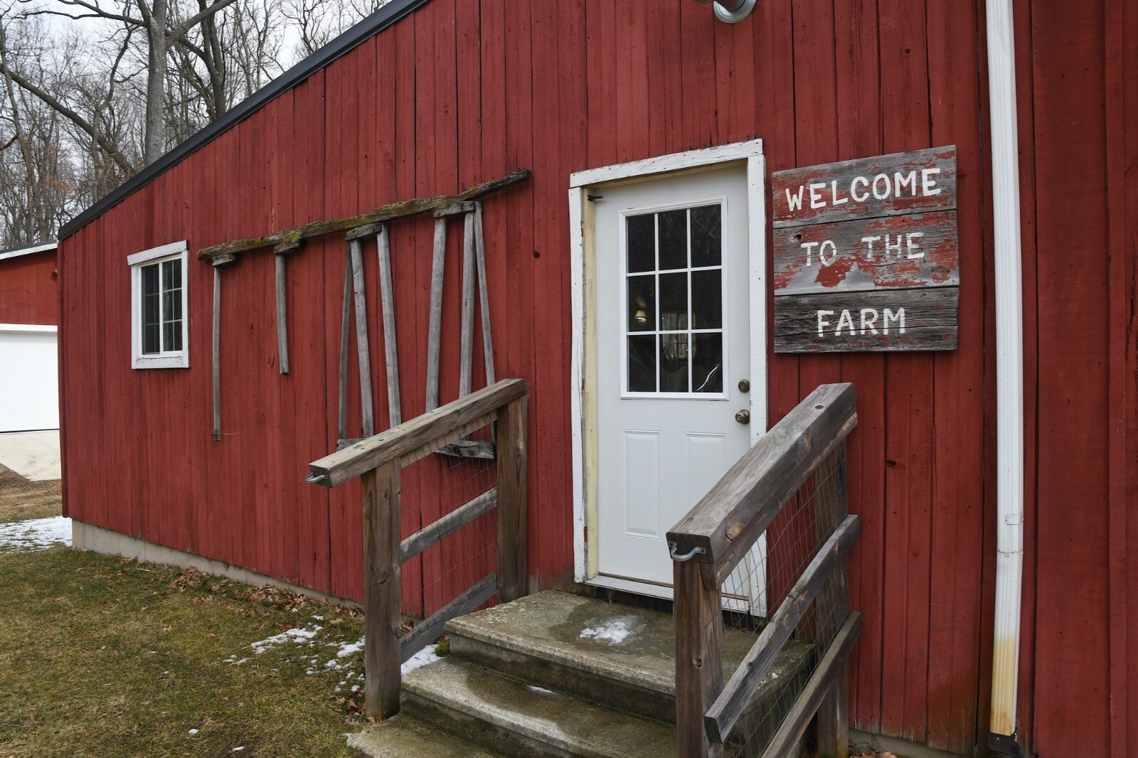 A view of the exterior of the barn that A. J. Jones moved several years ago.