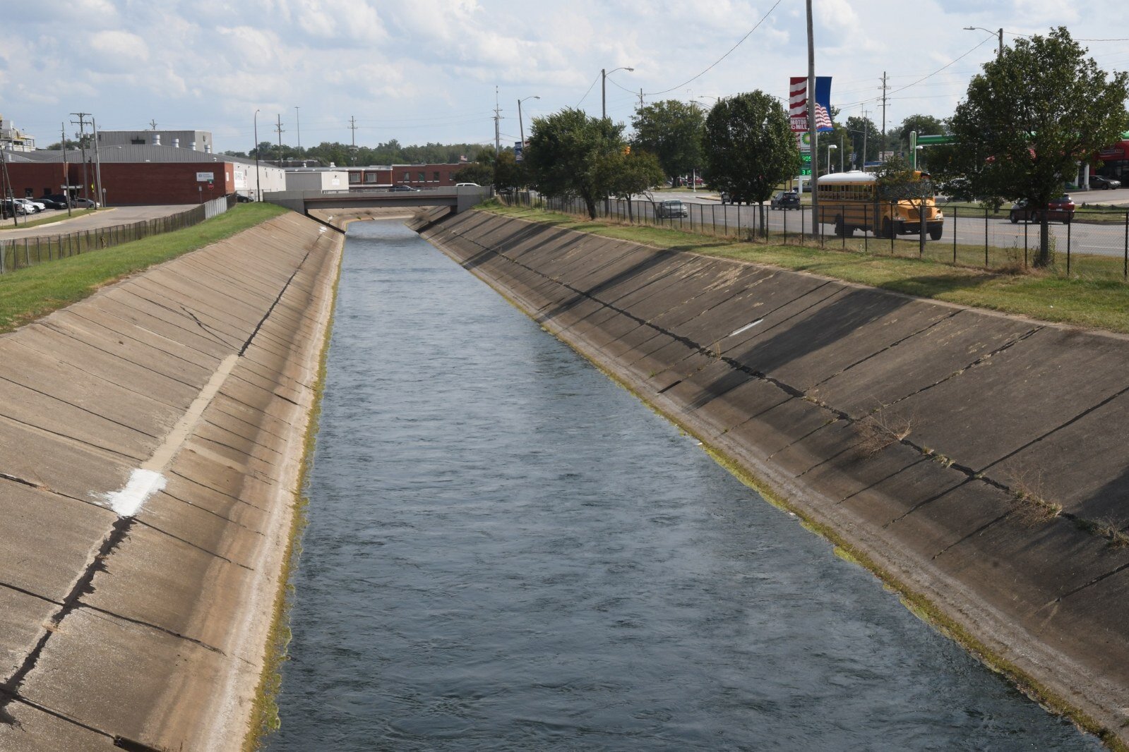 Looking east along the Kalamazoo River from McCamly Street.