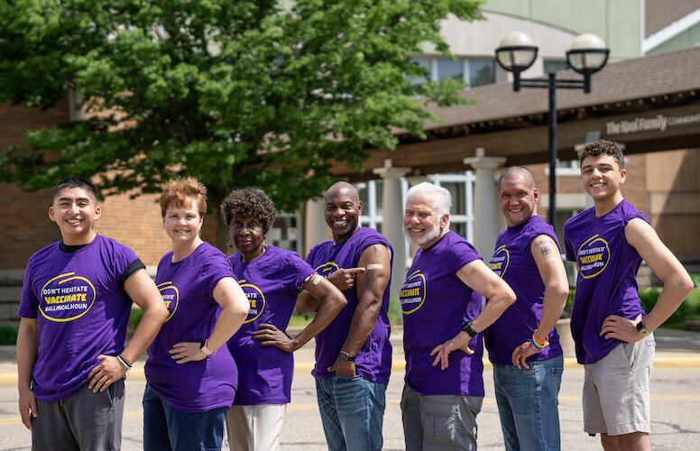 The Calhoun County Vaccination Ambassadors are, from left, Daniel Ramos, Karla Fales, Mildred Mallard, Charlie Fulbright, Don Myers, Freddie McGee, and Nolan Stewart.